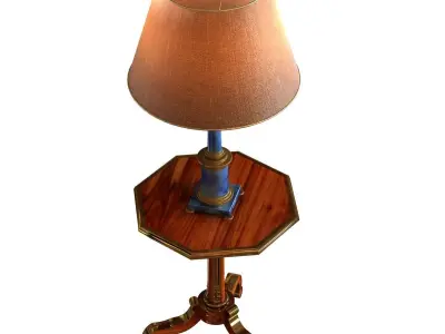 neoclassical lamp on classic side table 3D model