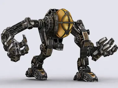 3DRT - Mech robot engineer - 06 Low-poly 3D model