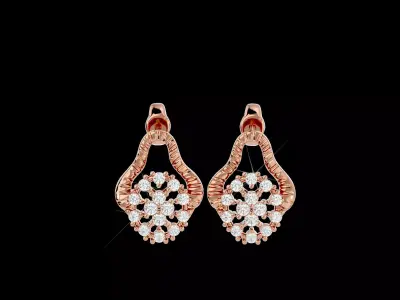 Light Minimalist Diamond Earrings 3D print model order