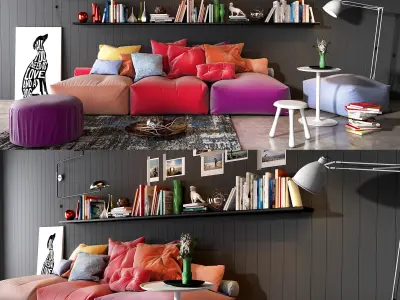 Twils soft poufs set 3D model