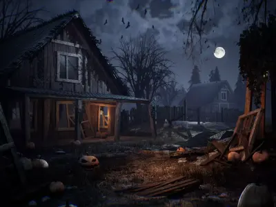 Haunted Farm 51 Assets Low-poly 3D model