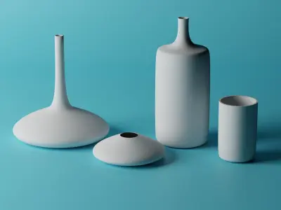 Jars with studio light set Free 3D model