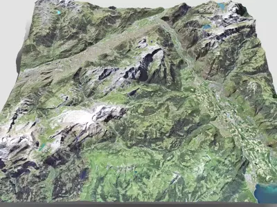Mountain landscape Alps Switzerland 3D model