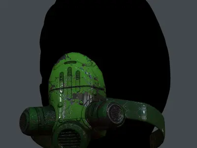 Gas mask helmet 3d model scifi Low-poly Low-poly 3D Low-poly 3D model
