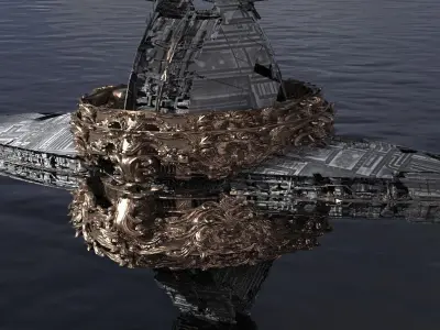 Ocean Cyberpunk Atlantis Deep city ring 1  3D model