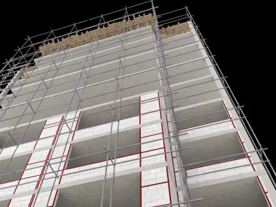 Modular Construction Site Low-poly 3D model