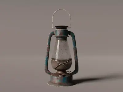 Old West Oil Lamp 3D model