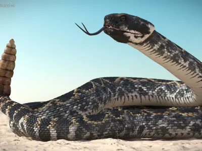  Rattlesnake Dark Rigged for Maya 
