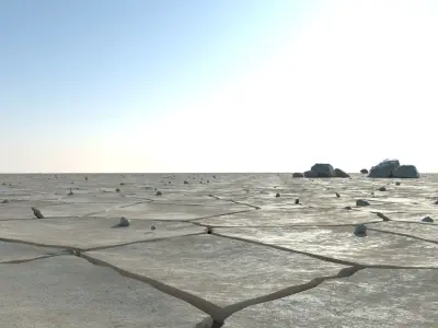 Dried Desert Land 3D model