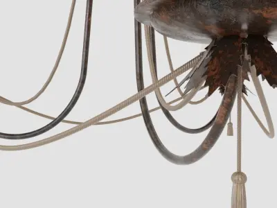 Chandelier - Old Classic - Bronze - High Quality - PBR 3D model