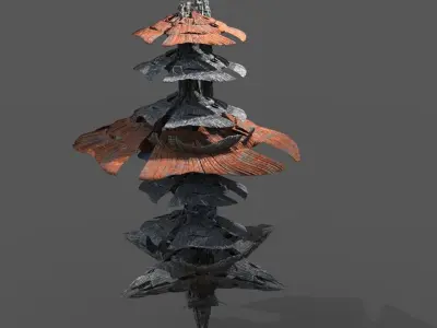 Alien lighthouse mushroom 2 3D model