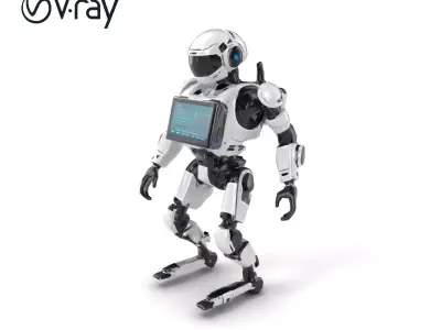 Cybernetic Repair Unit Humanoid model pack Low-poly 3D model