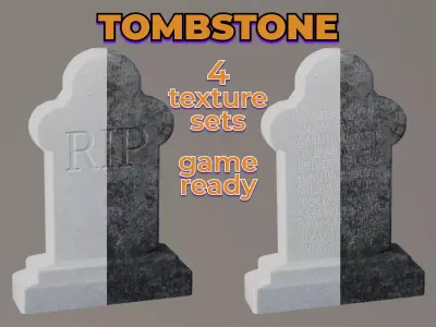 Old Dirty Scary Tombstone cemetery tomb Low-poly 3D model