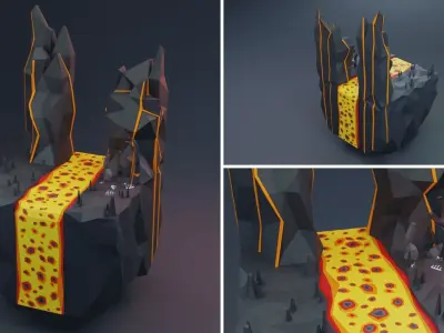 Low Poly Worlds Islands Exteriors Pack Low-poly 3D model