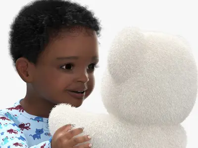  African Baby Boy with Teddy Bear Fur 