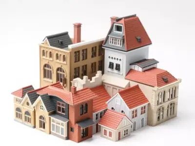 Vintage Townhouse Collection model pack Low-poly 3D model