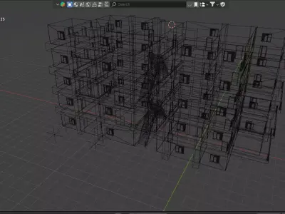 apartment building whit interior  3D model