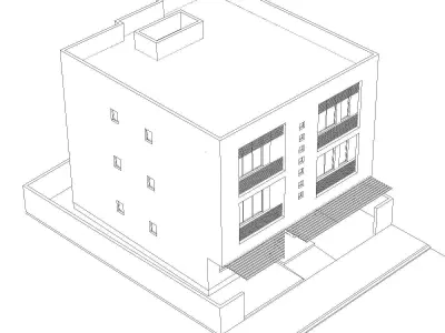 Apartment Building Concept 3D print model