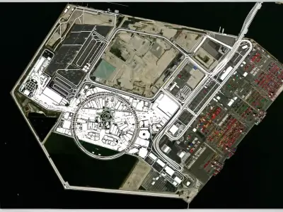 Island Yumeshima Osaka Bay Japan 3D model