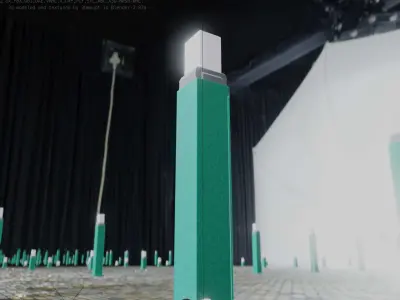 Street Light 8 Bollard 900mm Moss Green Version 6  Low-poly 3D model