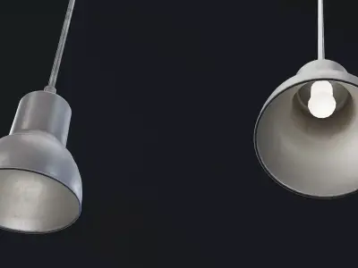 Industrial Pendant Lamp 3D Model Low-poly 3D model