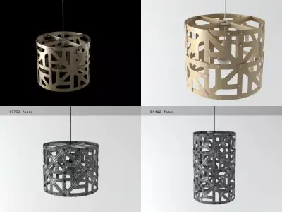 Ulu series of wooden lamps 3D model