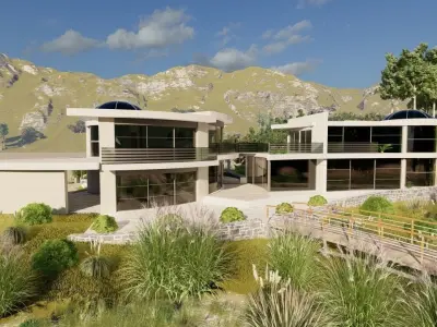 Casa Scene-villa-modern house 3D model 21