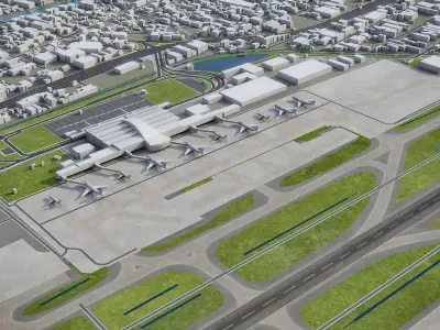 Fukuoka Airport Low-poly 3D model