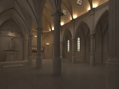 Church Interior 03 3D model