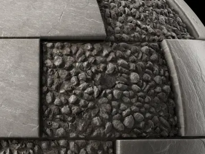 Tile Materials 39- Slate Stone Tiling By Gravel  Sbsar Pbr 4k  Texture