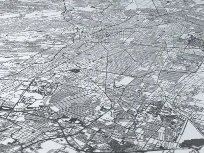 Mexico City Road Network and Streets 3D model