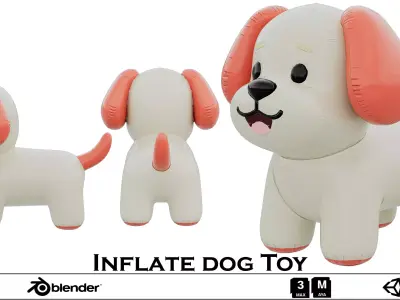 Inflate Dog Toy Low-poly 3D model