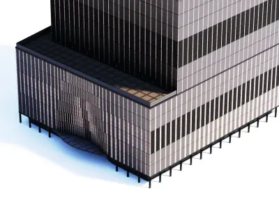 35 Hudson Yards Building  Low-poly 3D model