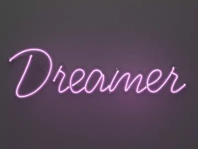 Dreamer - Neon Sign 3D model
