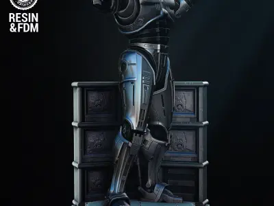 Wicked Movies Robocop Sculpture Tested for 3D printing  3D print model