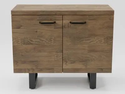 TIMBER 2 Door Sideboard Dark Wood 3D model