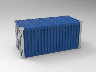 Shipping Container Low-poly 3D model 5