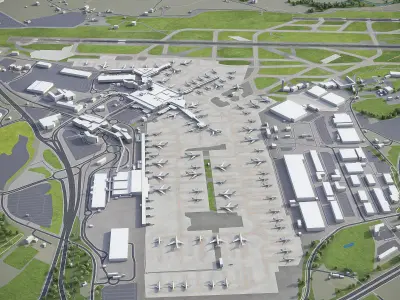 Manchester - Airport - MAN Low-poly 3D model
