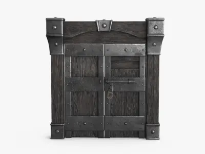 Old Wood Door v1 Low-poly 3D model