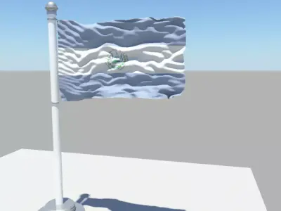 Republic of El Salvador flag 3D model