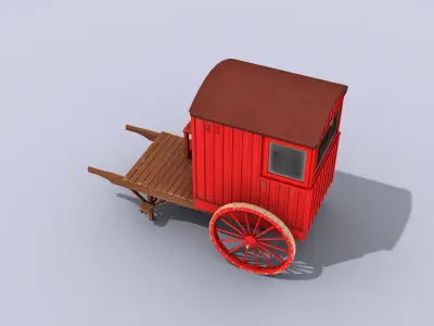Lifeguard Station On Wheels Low-poly 3D model