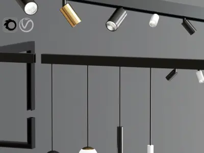 Suspensions Modules Ceiling Track Light 3D model