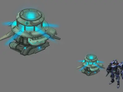 Rotating turret - laser type 01 3D model