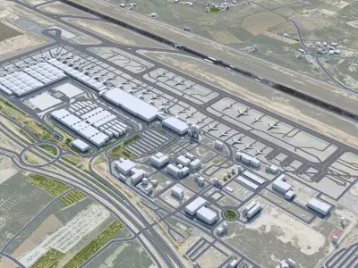 Alicante - Elche Airport 10km Low-poly 3D model