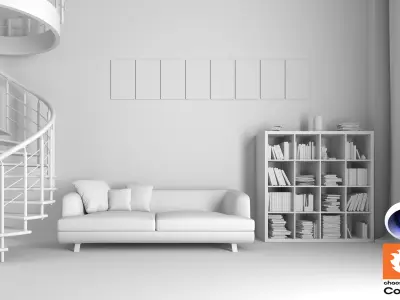 Living Room 13 - Corona - C4D 3D model