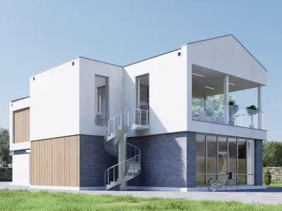 villa Low-poly 3D model