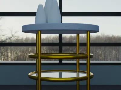 modern Table with vases 3D model