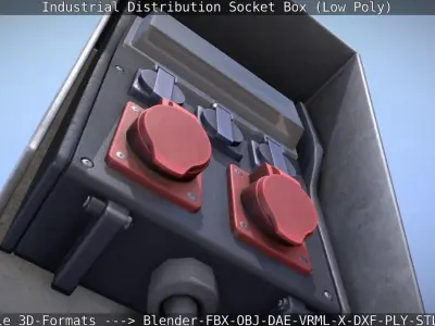 Industrial Distribution Socket Box  Low-poly 3D model
