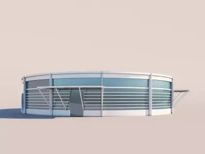Low Poly Round Shop 3D model