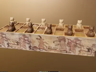 Senet 3D Model Ancient Egyptian Board Game Low-poly 3D model